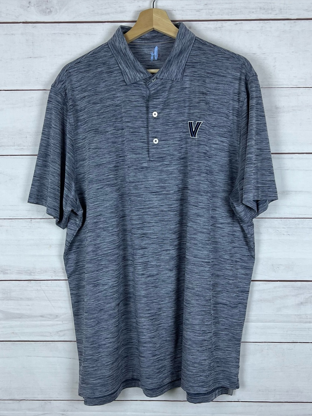Johnnie-O Villanova Wildcats Casual Gray Performance Polo Golf Shirt Mens XL